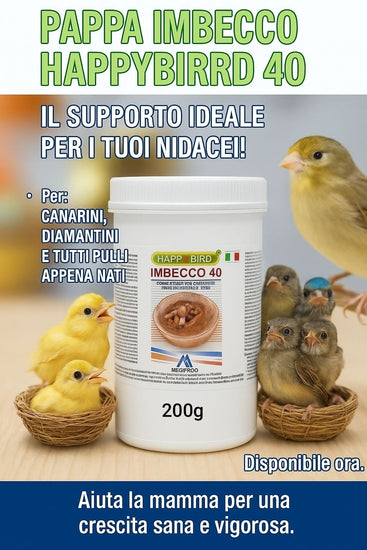 IMBECCO canarini, esotici 40% di proteine grezze - Sanny Passione Ornitologica