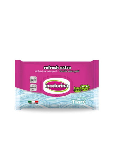 Inodorina Refresh Extra Salviette Fiori di Tiarè 40pz – Cani, Gatti e Roditori