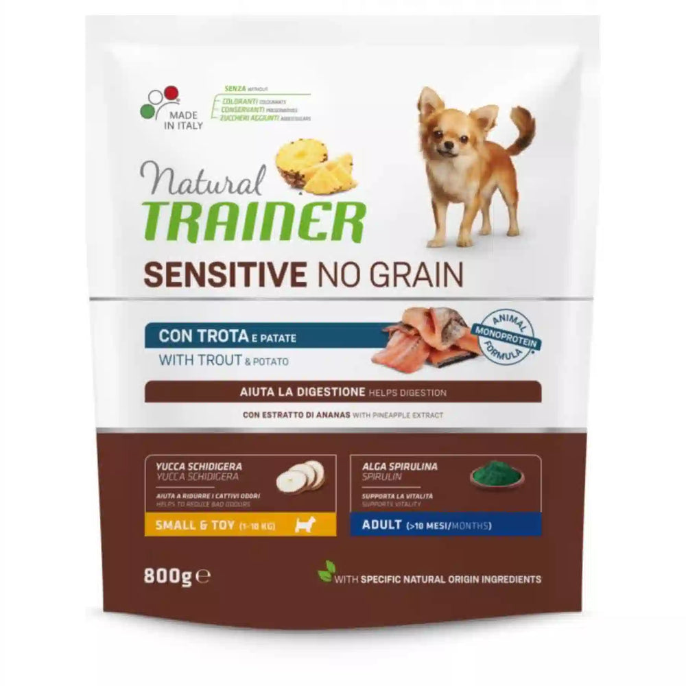 CROCCHETTE NATURAL TRAINER SMALL&TOY SENSITIVE NO GRAIN ADULT TROTA 800GR