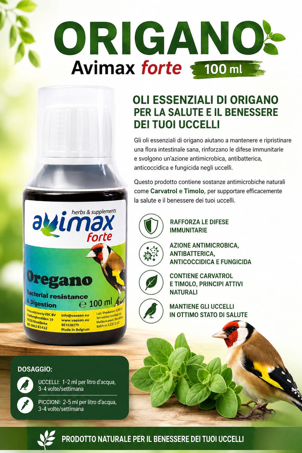 ORIGANO Avimax forte  100ml - Sanny Passione Ornitologica