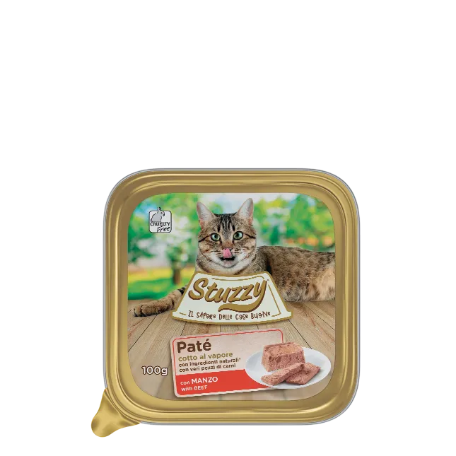 PATE'GATTO CON MANZO COTTO A  VAPORE STUZZI 100gr
