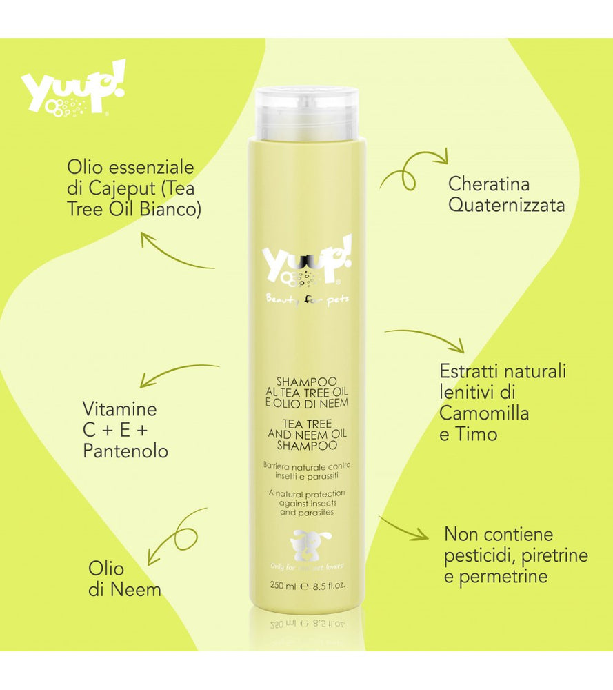 Yuup! Shampoo Repellente Tea Tree Oil e Neem Cani e Gatti 250 ml