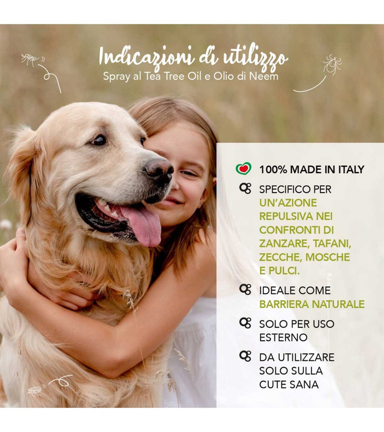Yuup! Spray Repellente Naturale Tea Tree Oil e Neem per Cani e Gatti 150 ml