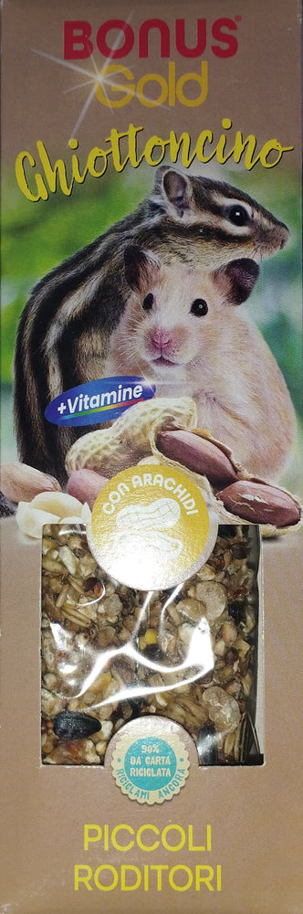 Stick Bonus Gold Ghiottoncino con Arachidi  per piccoli roditori Criceti, Scoiattoli e altri  conf.2pz