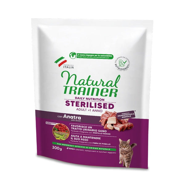 Natural Trainer Daily Nutrition Sterilised – Crocchette Gatto con Anatra | Formula Monoproteica